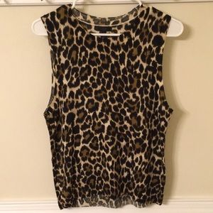 J.Crew Leopard Print Sleeveless Sweater